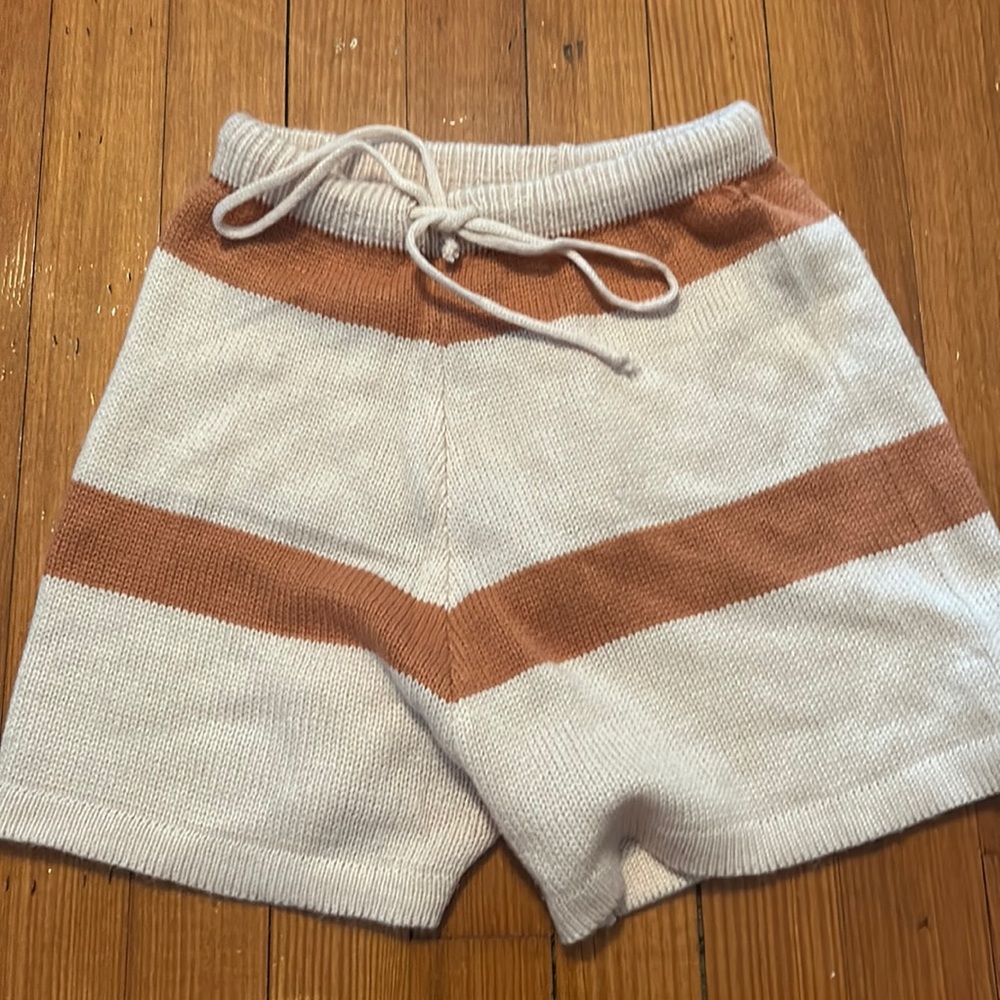 Boutique Knit Striped Shorts